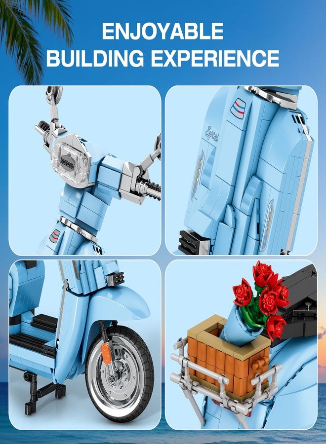 Reobrix V200 Motorcycle Building Toy for Adults, Motorbike Building Set for Adults, Collectible Cool Sidecar Motorcycle Model Kit with Stand, Room Decor Birthday Gifts for Adult (1,169 PCS) - Image 4